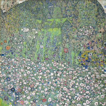 Garden landscape with hilltop by Gustav Klimt