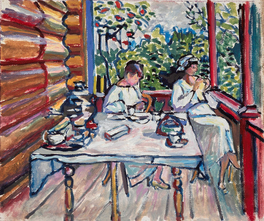 Akhtyrka. Nina et Tatiana in the veranda by Wassily Kandinsky