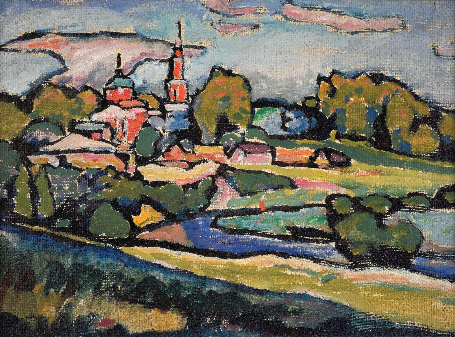 Akhtyrka. Landscape with Red Church by Wassily Kandinsky