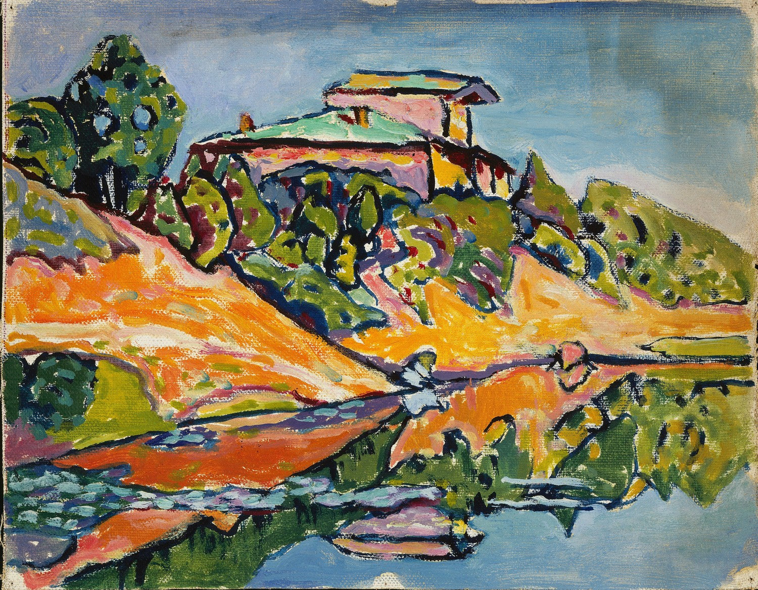 Akhtyrka. A Datcha close to the pond by Wassily Kandinsky