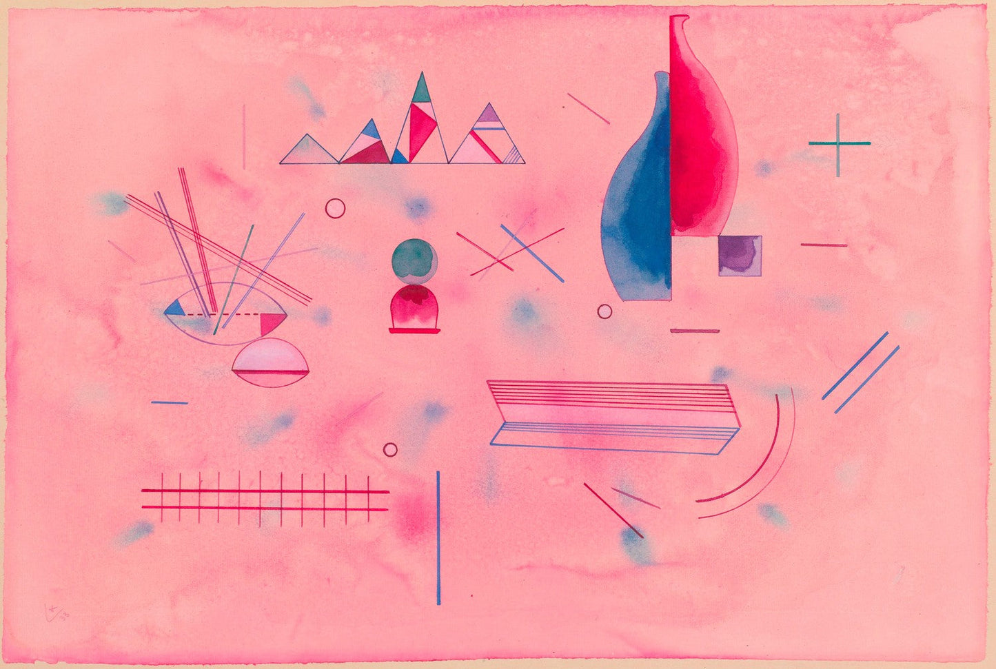 Haltende Stäbchen (Sticks, The Rose) by Wassily Kandinsky