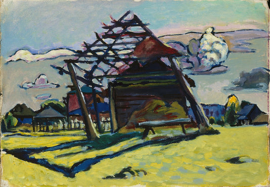 Akhtyrka. Frame for a Haystack and Farm by Wassily Kandinsky