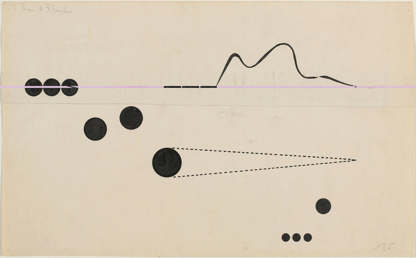 Drawing for Point and Line to Plane by Wassily Kandinsky