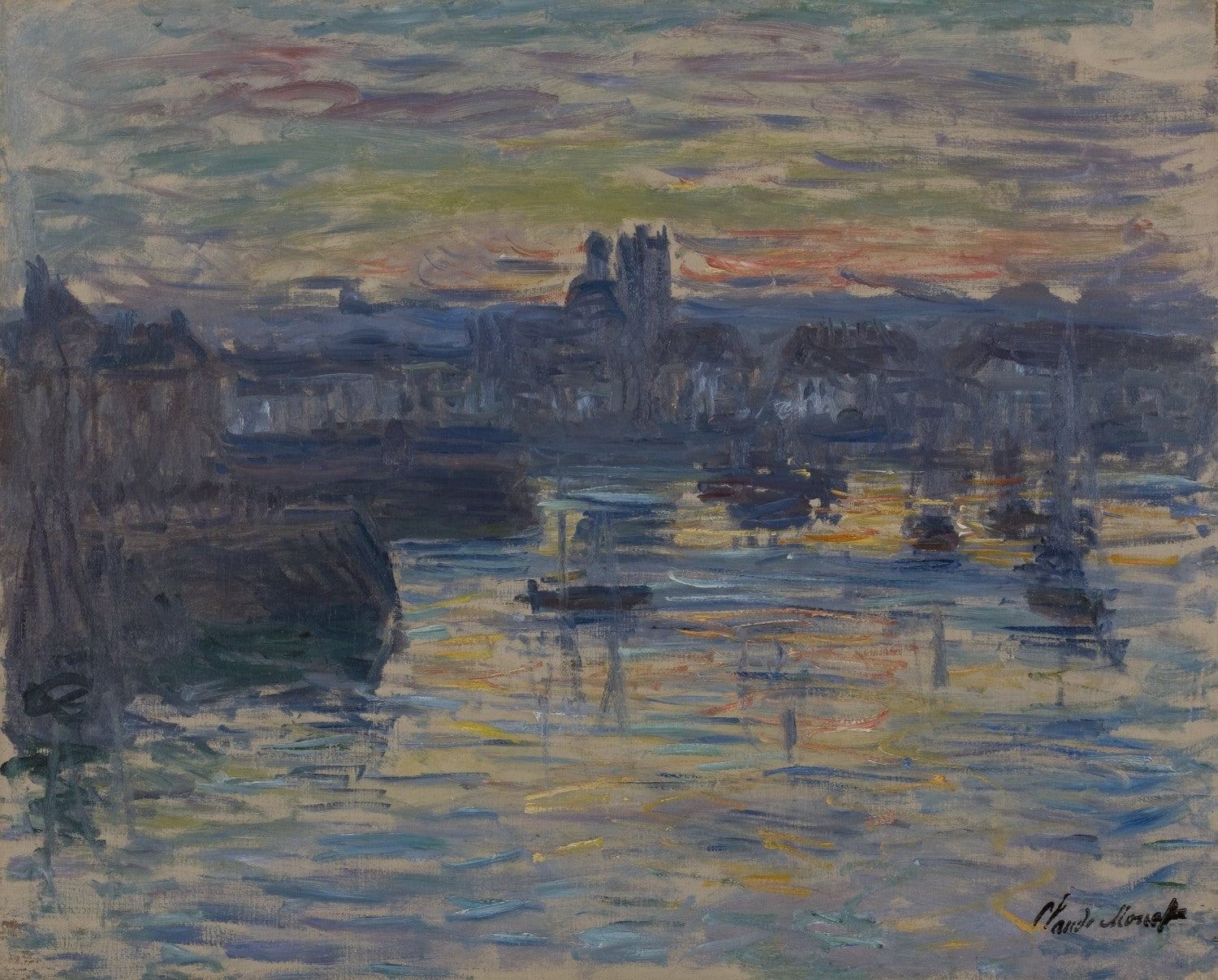 Port of Dieppe, Evening by Claude Monet