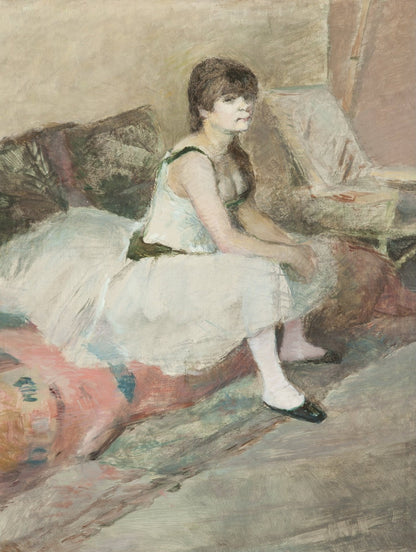 Dancer Seated on a Pink Divan by Henri de Toulouse-Lautrec