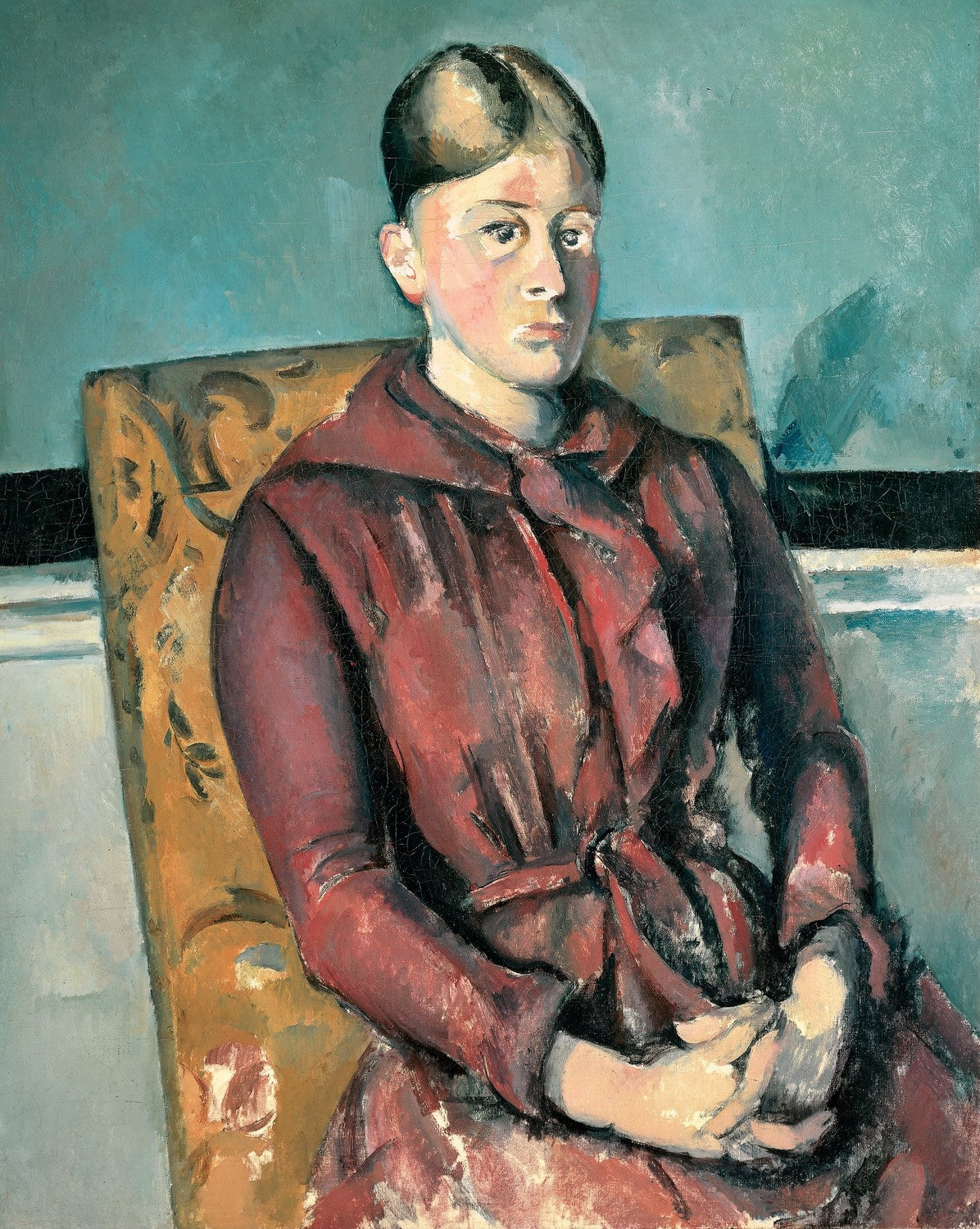 Madame Cézanne In A Yellow Armchair by Paul Cézanne