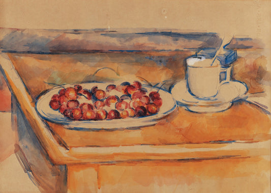 Tasse et plat de cerises by Paul Cézanne