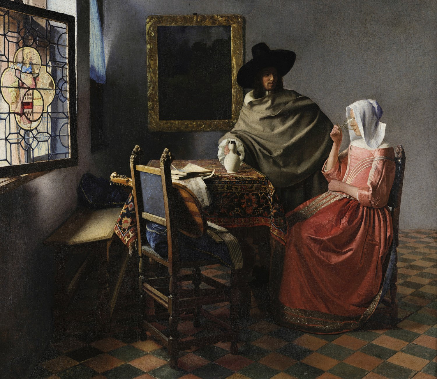 The Glass of Wine by Johannes Vermeer