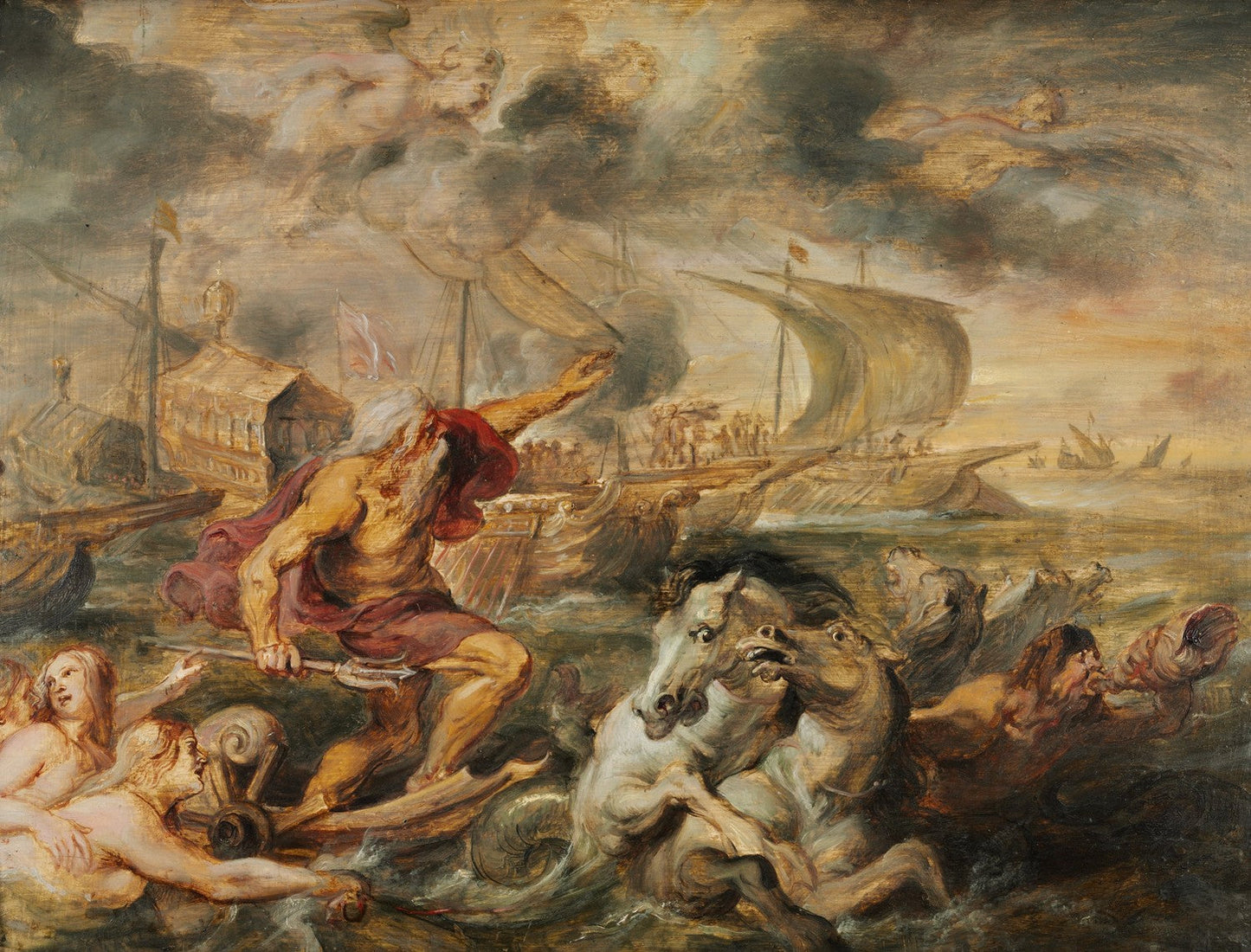 The Voyage of the Cardinal Infante Ferdinand of Spain from Barcelona to Genoa in April 1633, with Neptune Calming the Tempest by Peter Paul Rubens