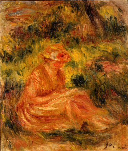 Young Woman in a Landscape by Pierre-Auguste Renoir