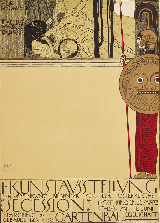 Poster for the 1st exhibition of the Vienna Secession (26.03.1898-20.06.1898), censored version by Gustav Klimt