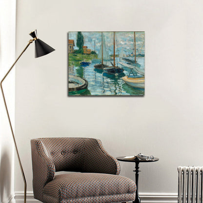 Sailboats on the Seine at Petit - Gennevilliers - by Claude Monet