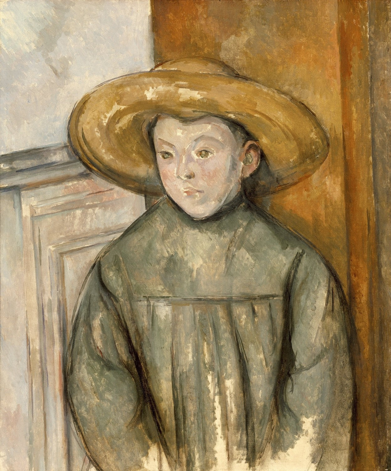 Boy With a Straw Hat by Paul Cézanne