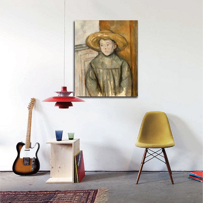 Boy With a Straw Hat - by Paul Cézanne