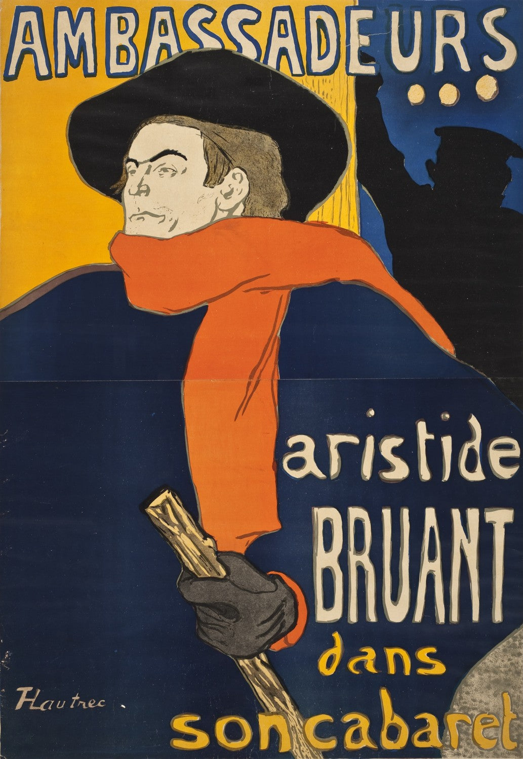 Ambassadeurs:  Aristide Bruant by Henri de Toulouse-Lautrec