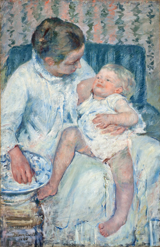 Mother About to Wash Her Sleepy Child by Mary Cassatt