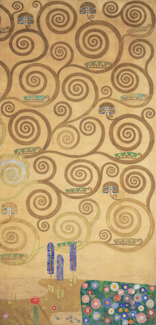 Nine Cartoons for the Execution of a Frieze for the Dining Room of Stoclet House in Brussels: Part 7, Part of the tree of life by Gustav Klimt