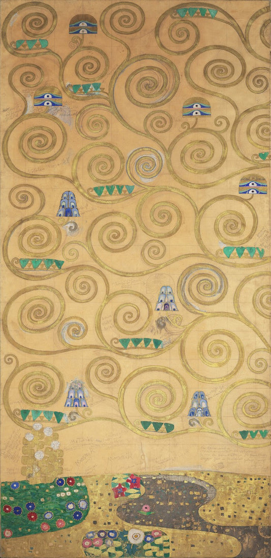 Nine Cartoons for the Execution of a Frieze for the Dining Room of Stoclet House in Brussels: Part 1, Part of the tree of life by Gustav Klimt