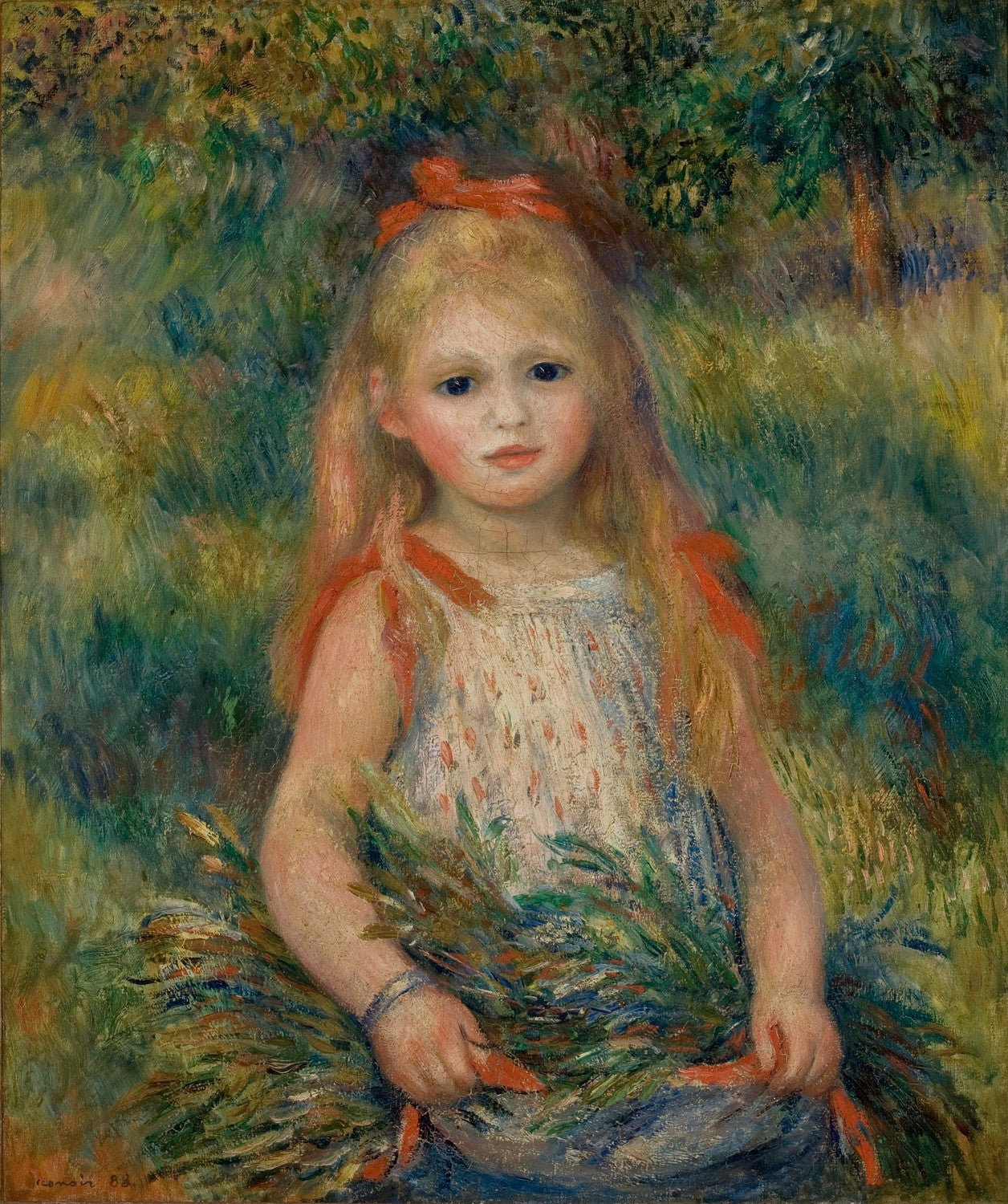 Girl with Flowers by Pierre-Auguste Renoir