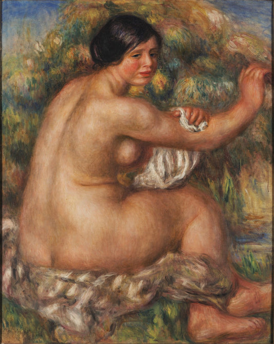 Bather Drying her Right Arm (Large Sitting Nude) by Pierre-Auguste Renoir