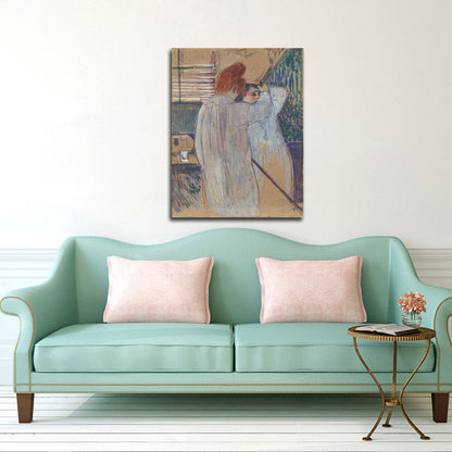 Women Combing their Hair - Two Women Dressing Nightshirts - by Henri de Toulouse-Lautrec