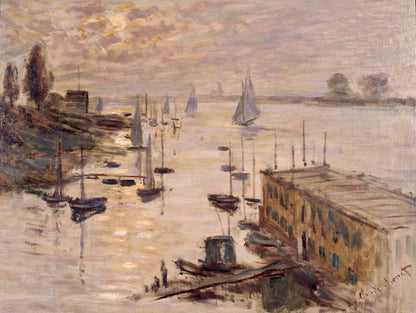 Le Bassin d'Argenteuil vu depuis le pont routier by Claude Monet