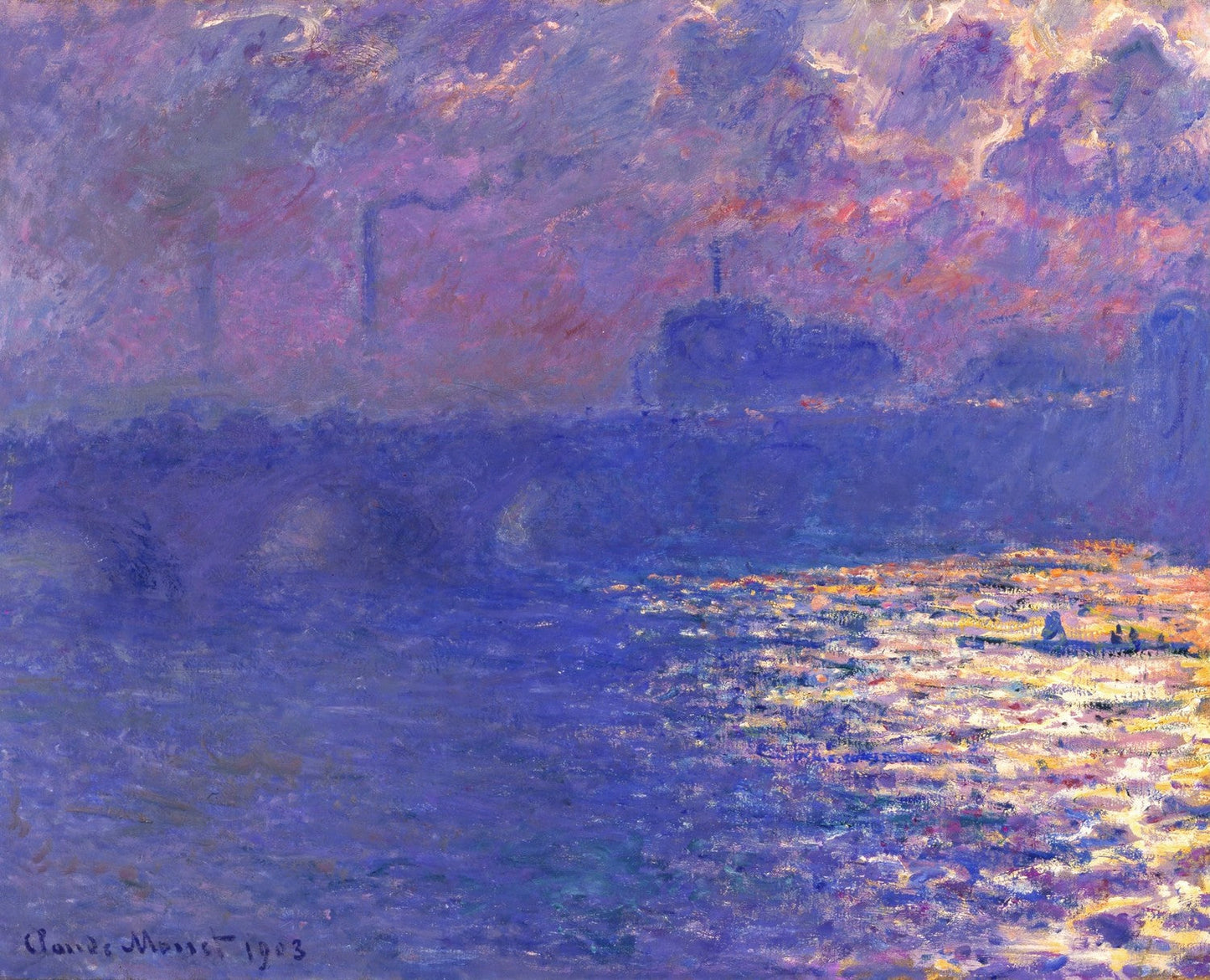 Waterloo Bridge, Sunlight Effect by Claude Monet