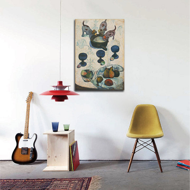 Still Life with Three Puppies - by Paul Gauguin