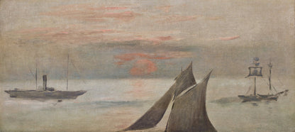 Boats at Sea, Sunset by Édouard Manet