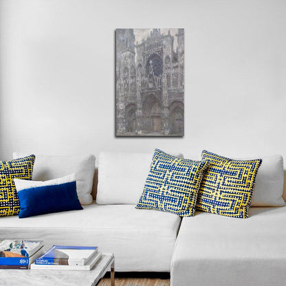 The Cathedral in Rouen. The portal, Grey Weather - by Claude Monet