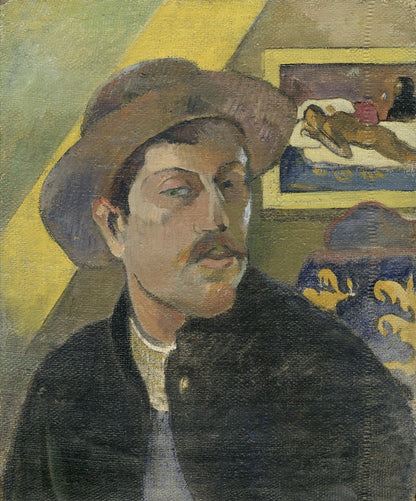 Self-portrait with a hat by Paul Gauguin