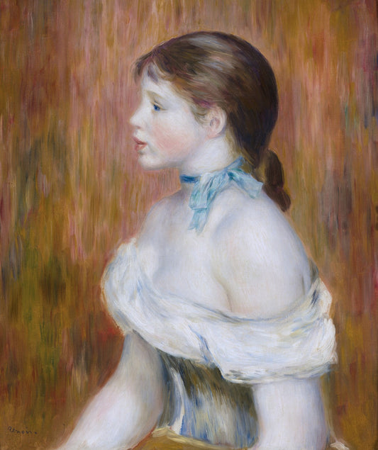 Girl with a Blue Ribbon by Pierre-Auguste Renoir