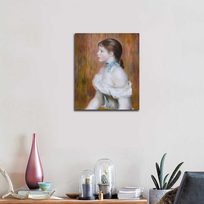 Girl with a Blue Ribbon - by Pierre-Auguste Renoir