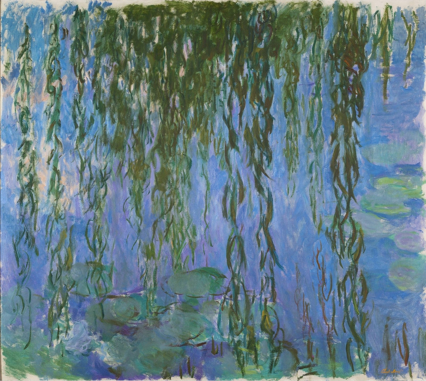 Water lilies and willow tree branches by Claude Monet