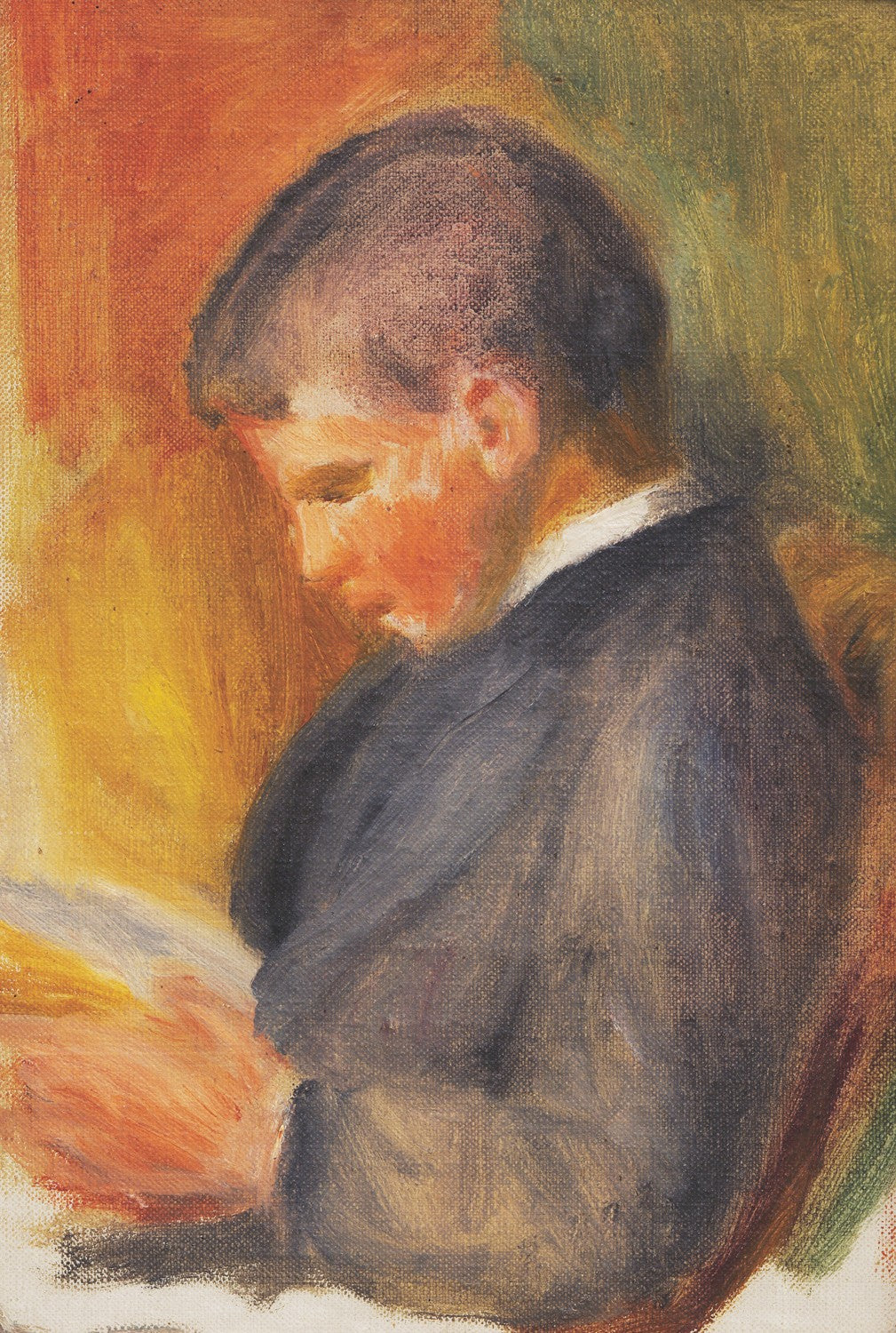 Pierre Renoir Reading by Pierre-Auguste Renoir