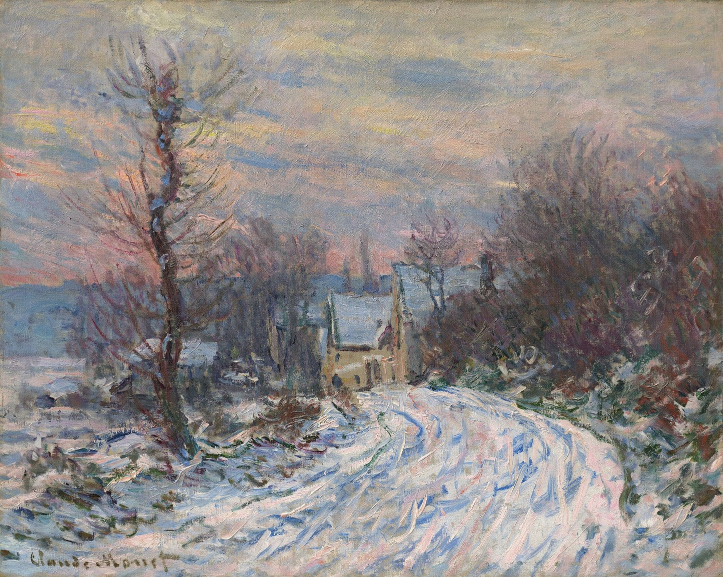 Coming into Giverny in Winter by Claude Monet