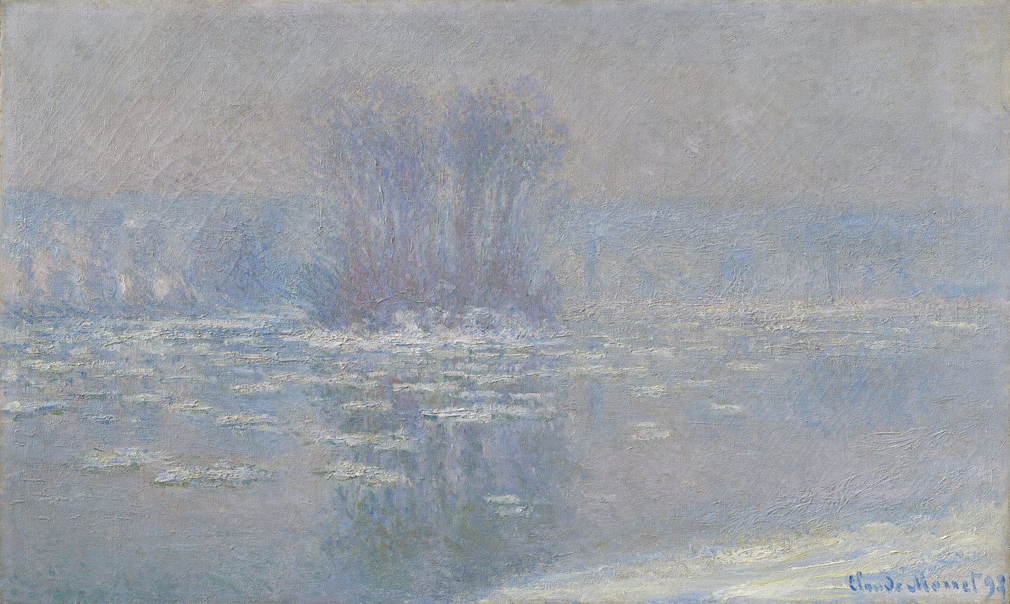 Floes at Bennecourt by Claude Monet