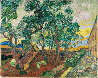 Le parc de l'hôpital, à Saint-Rémy (A Corner of the Asylum and the Garden with a Heavy, Sawed-Off Tree) by Vincent van Gogh