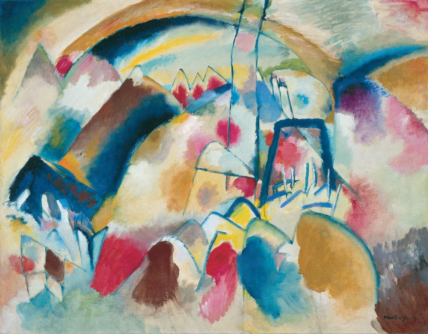 Landscape with Church (Landscape with Red Spots I) by Wassily Kandinsky