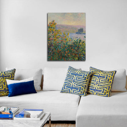 Flower Beds at Vétheuil - by Claude Monet