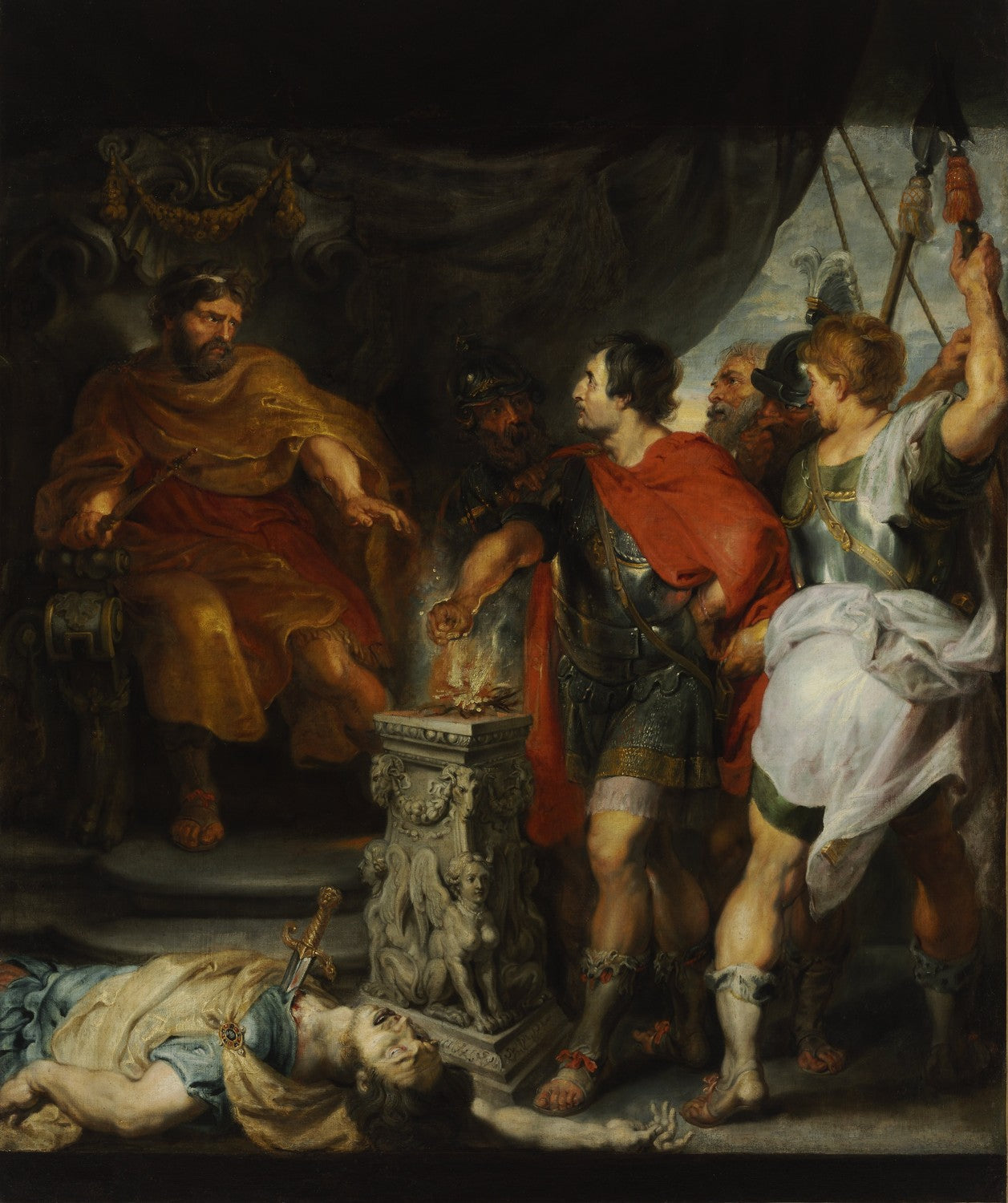 Mucius Scaevola before Lars Porsenna by Peter Paul Rubens