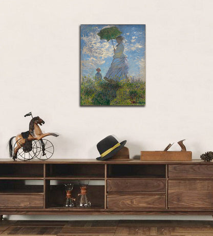 Woman with a Parasol - Madame Monet and Her Son - by Claude Monet