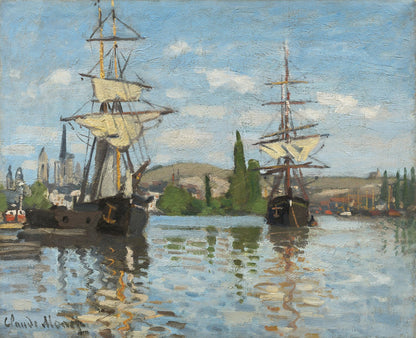 Ships Riding on the Seine at Rouen by Claude Monet