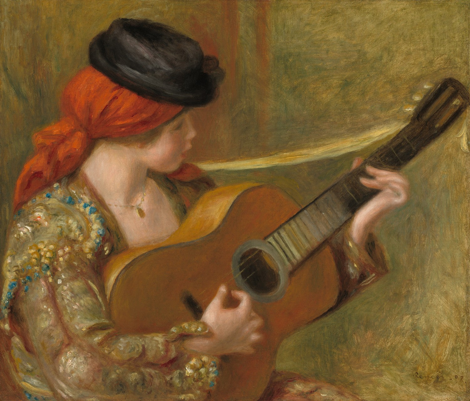 Young Spanish Woman with a Guitar by Pierre-Auguste Renoir