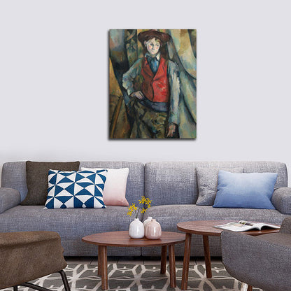 Boy in a Red Waistcoat - by Paul Cézanne