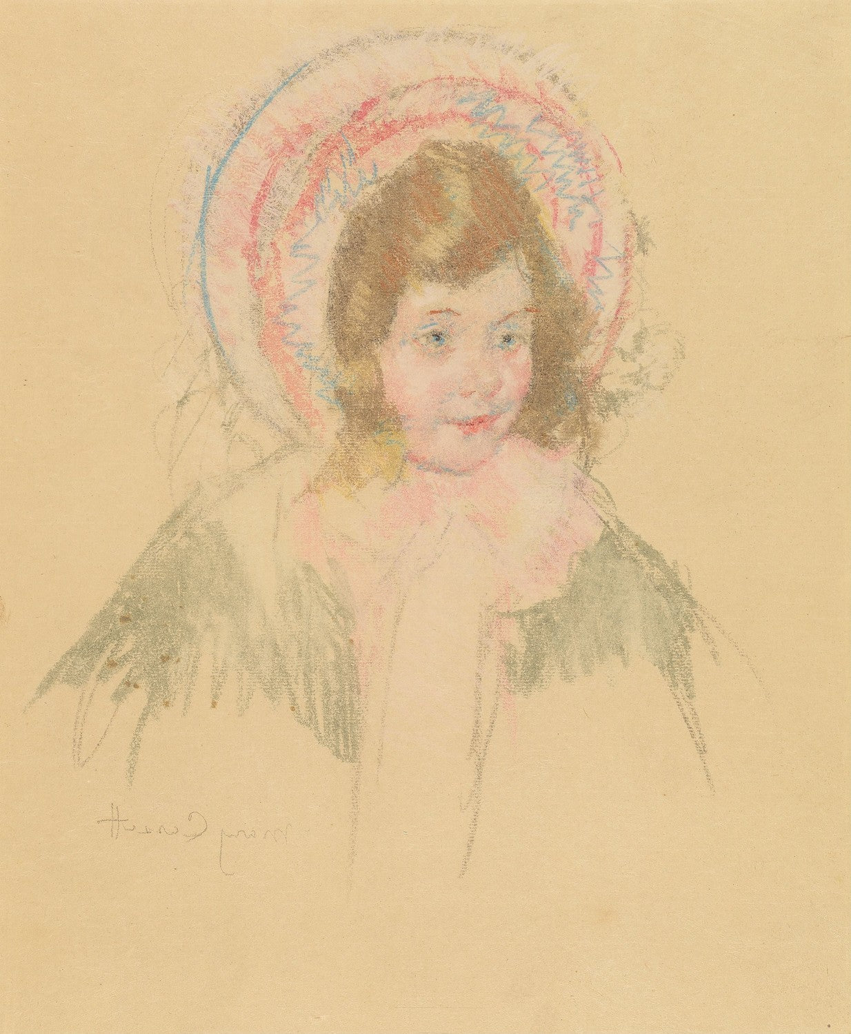 Sara Wearing a Bonnet and Coat by Mary Cassatt