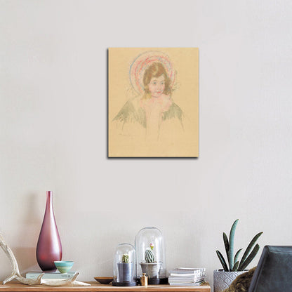 Sara Wearing a Bonnet and Coat - by Mary Cassatt