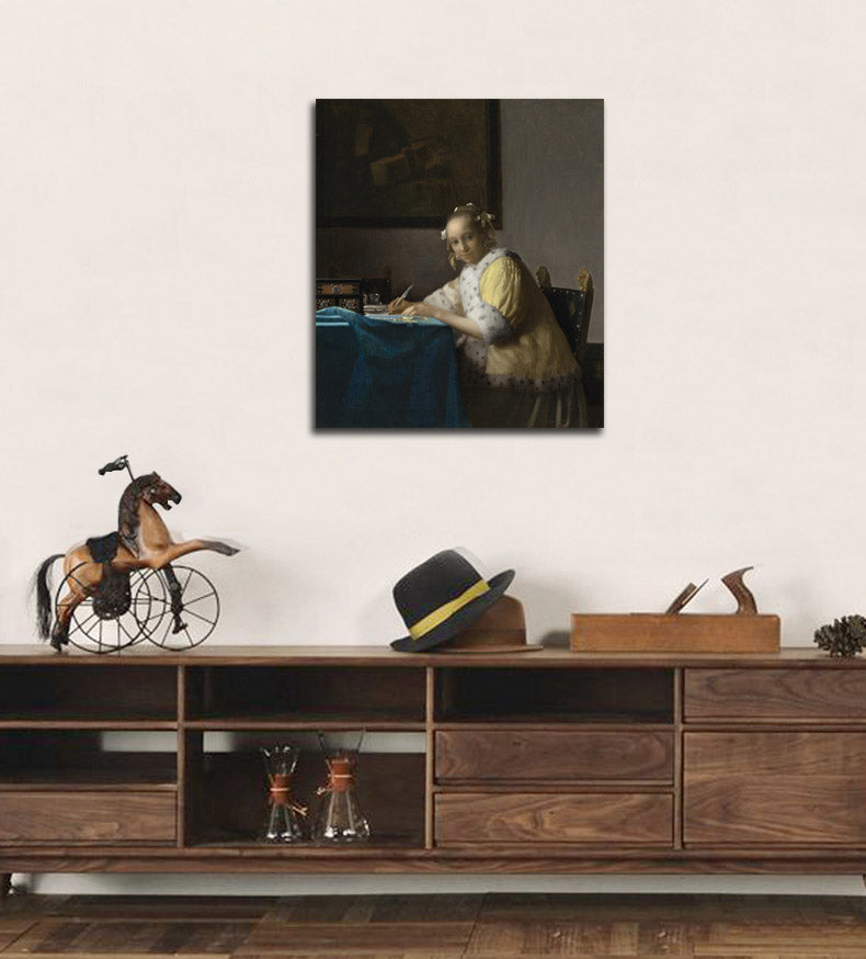 A Lady Writing - by Johannes Vermeer