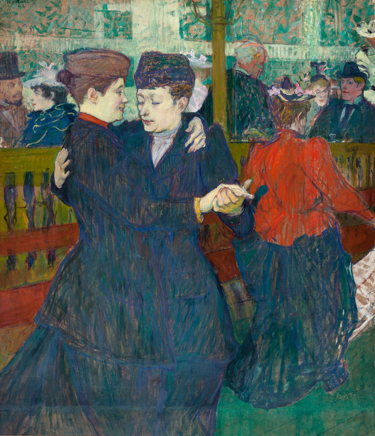 At the Moulin-Rouges, Two Women Walzing by Henri de Toulouse-Lautrec