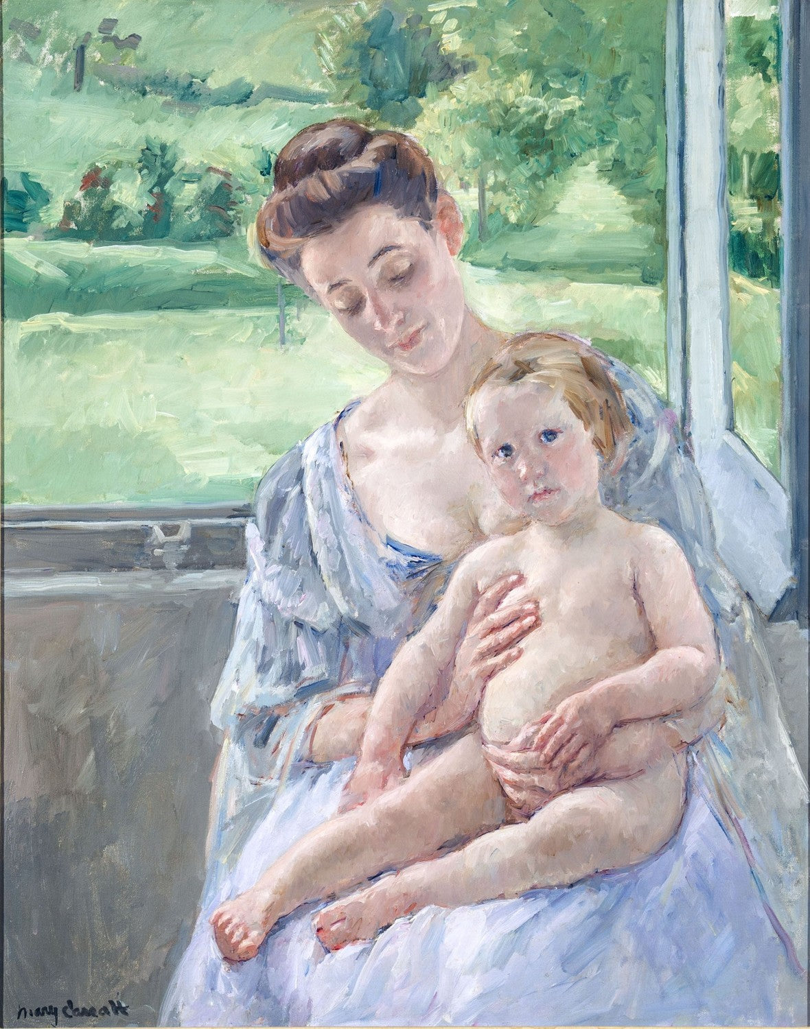 Mother and Child in the Conservatory by Mary Cassatt